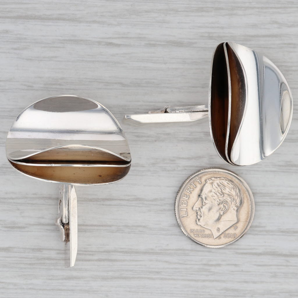 Norwegian Vigeland Modernist Cufflinks Sterling Silver Vintage Norway