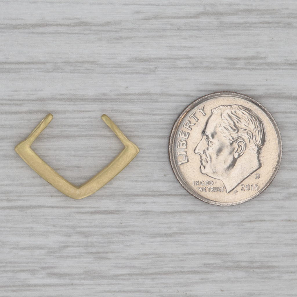Gray Brushed Enhancer Pendant 18k Yellow Gold Brushed Finish