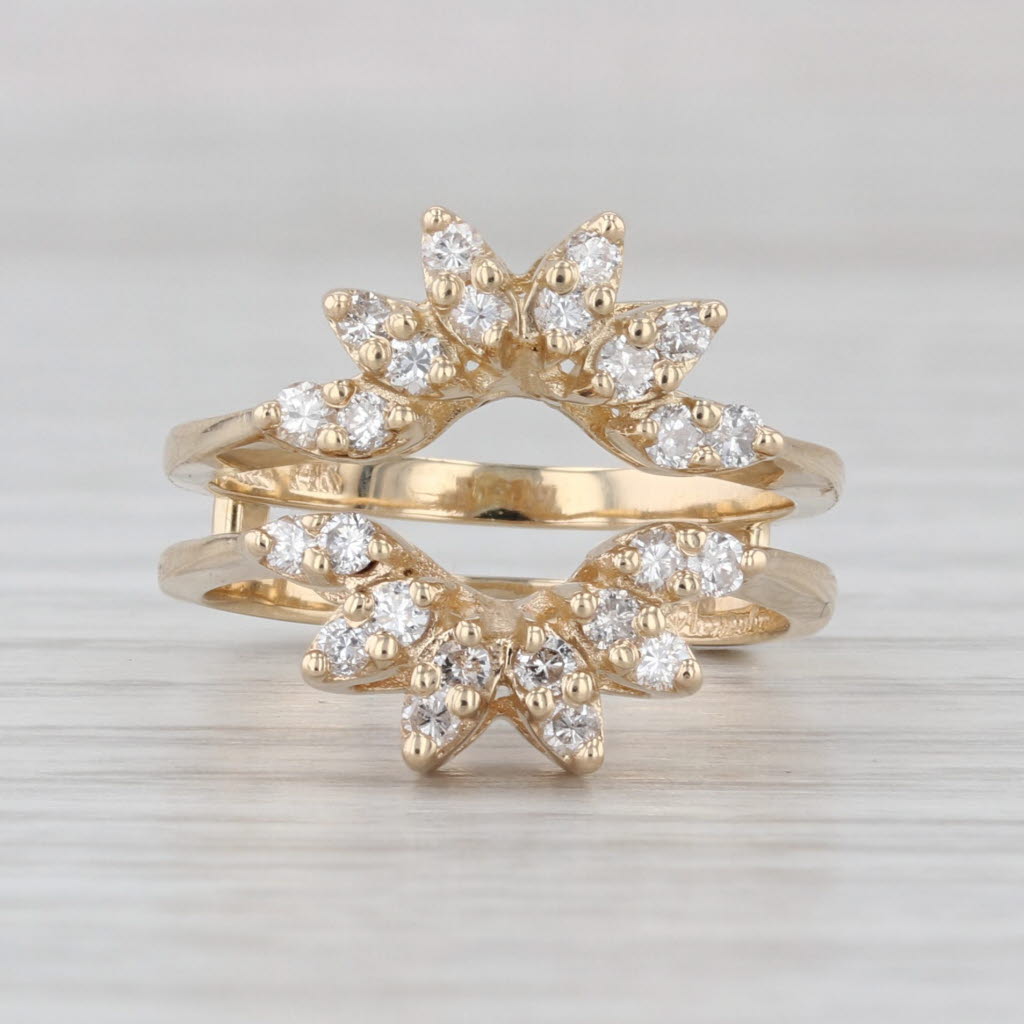 0.40ctw Diamond Ring Jacket Enhancer Bridal 14k Yellow Gold Size 5.5