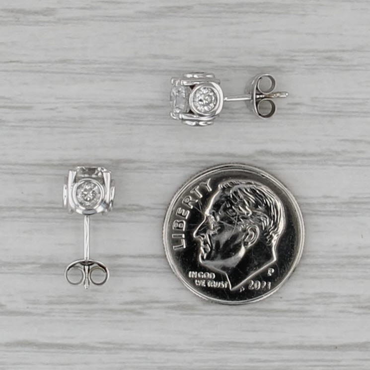 1.80ctw Diamond Stud Earrings 14k White Gold Studs