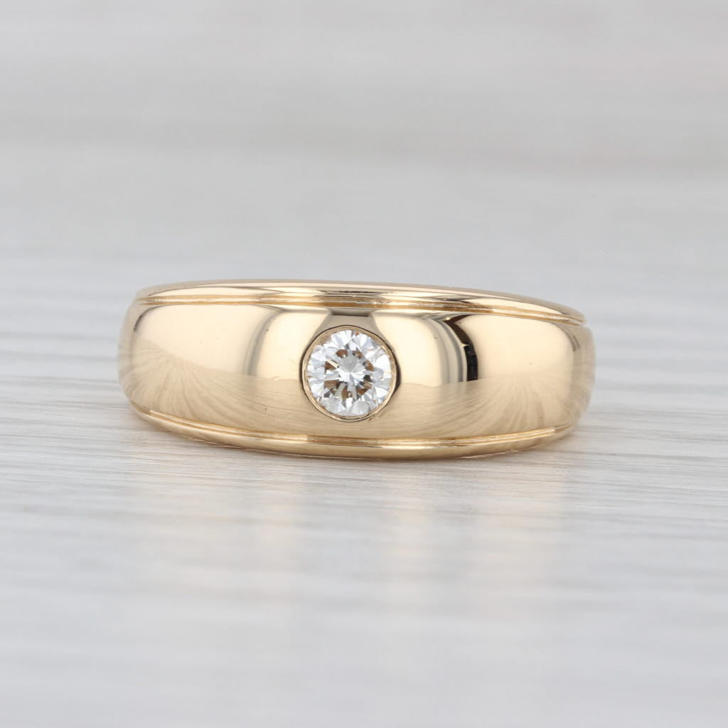 Jabel 0.25ct Diamond Solitaire Ring 18k Yellow Gold Size 8.75-9 Wedding Band