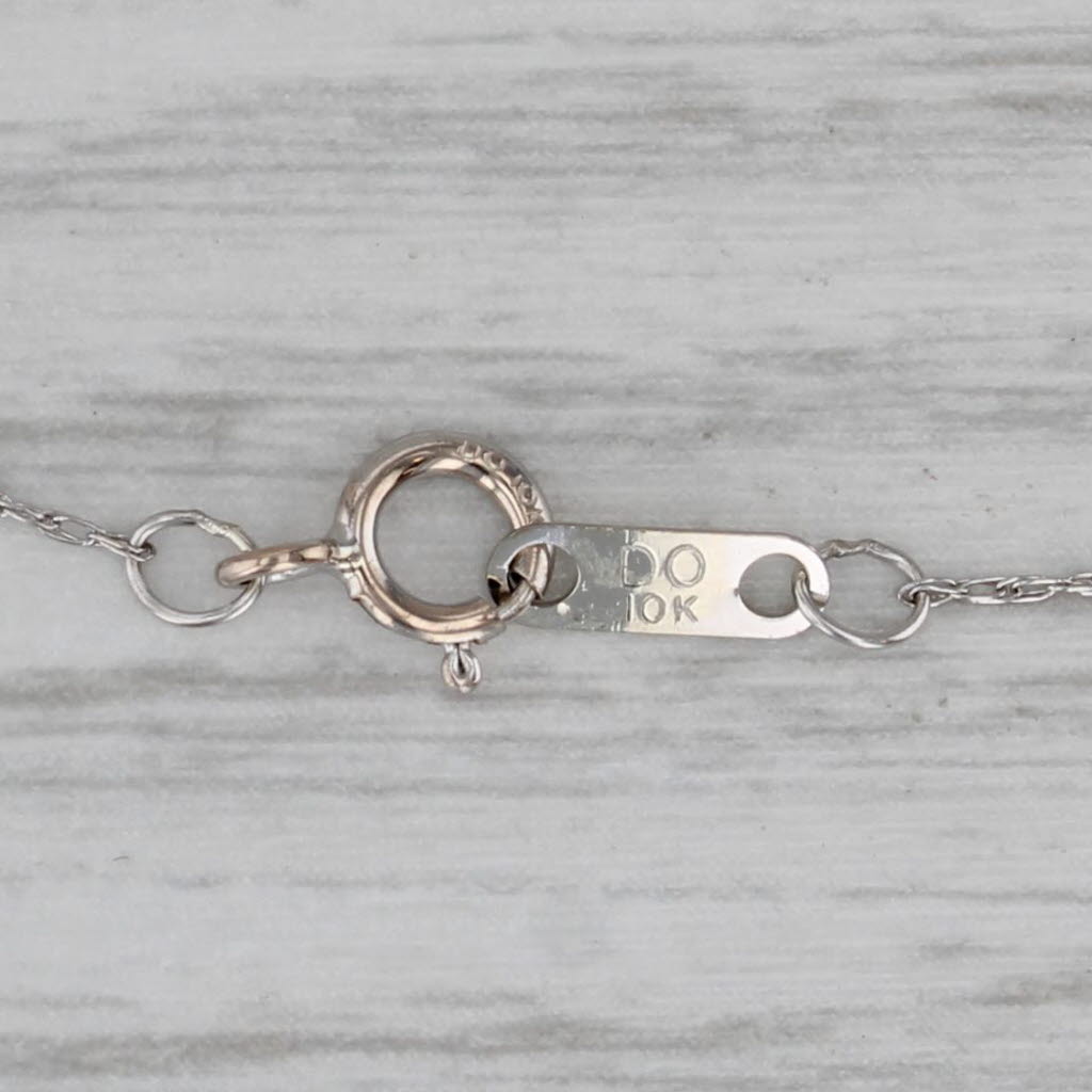 Gray Diamond Twist Drop Pendant 10k White Gold 18" Rope Chain