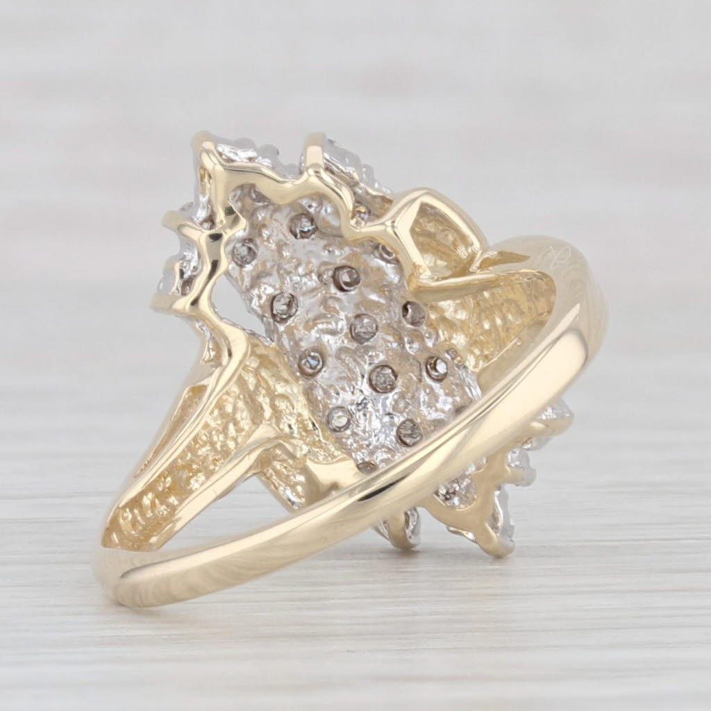Light Gray 0.23ctw Pave Diamond Cluster Ring 10k Yellow Gold Size 5.5