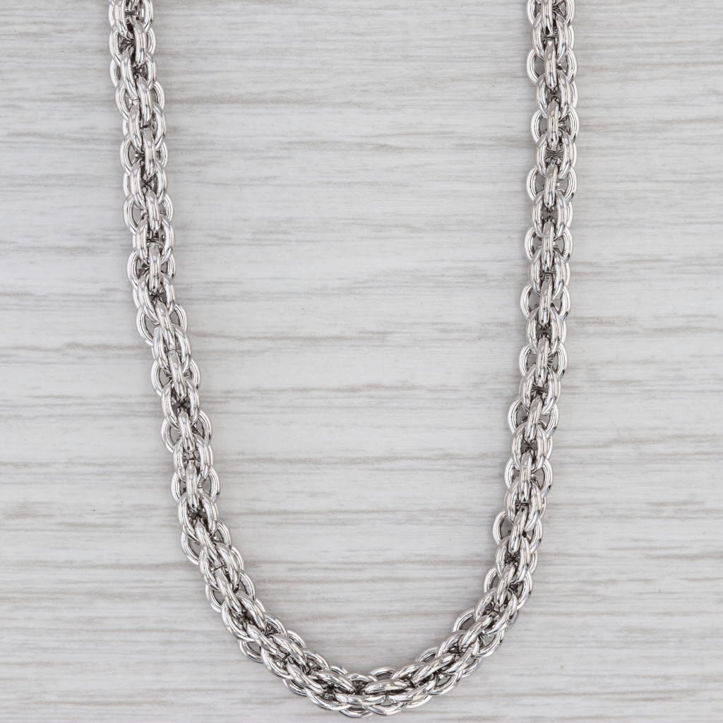 Light Gray Sterling Silver Fancy Link Cable Chain Necklace 20" 5.7"