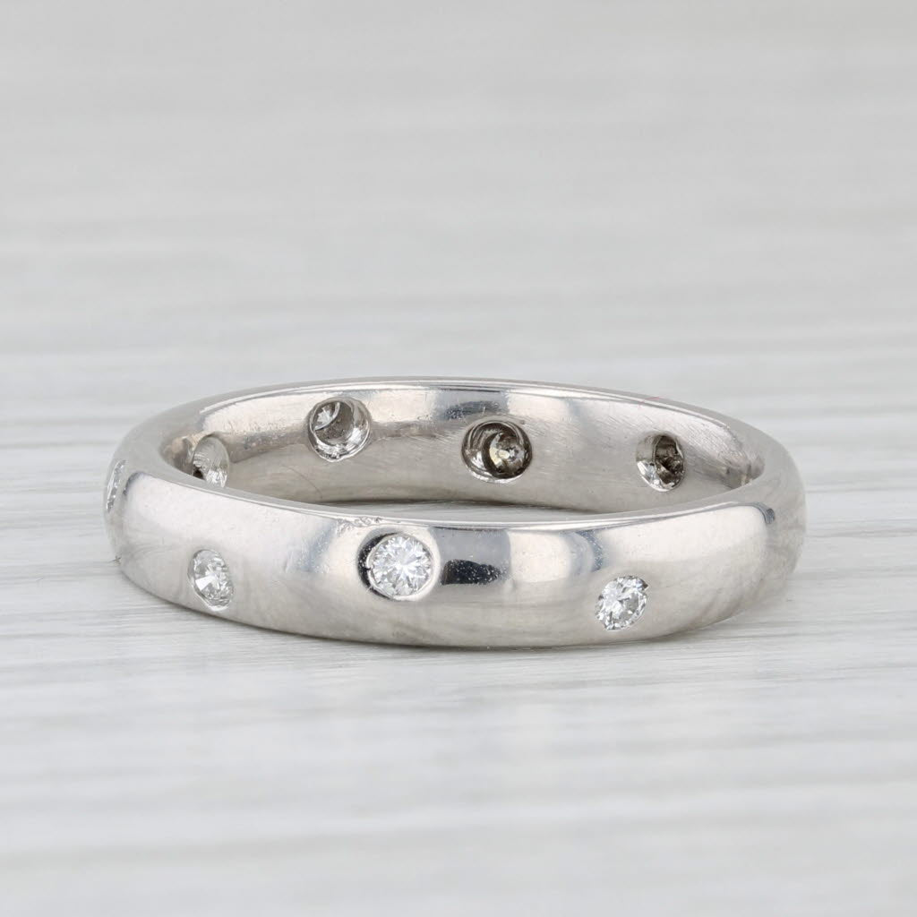 Light Gray 0.25ctw Diamond Eternity Wedding Band Platinum Ring Size 8 Stackable Anniversary