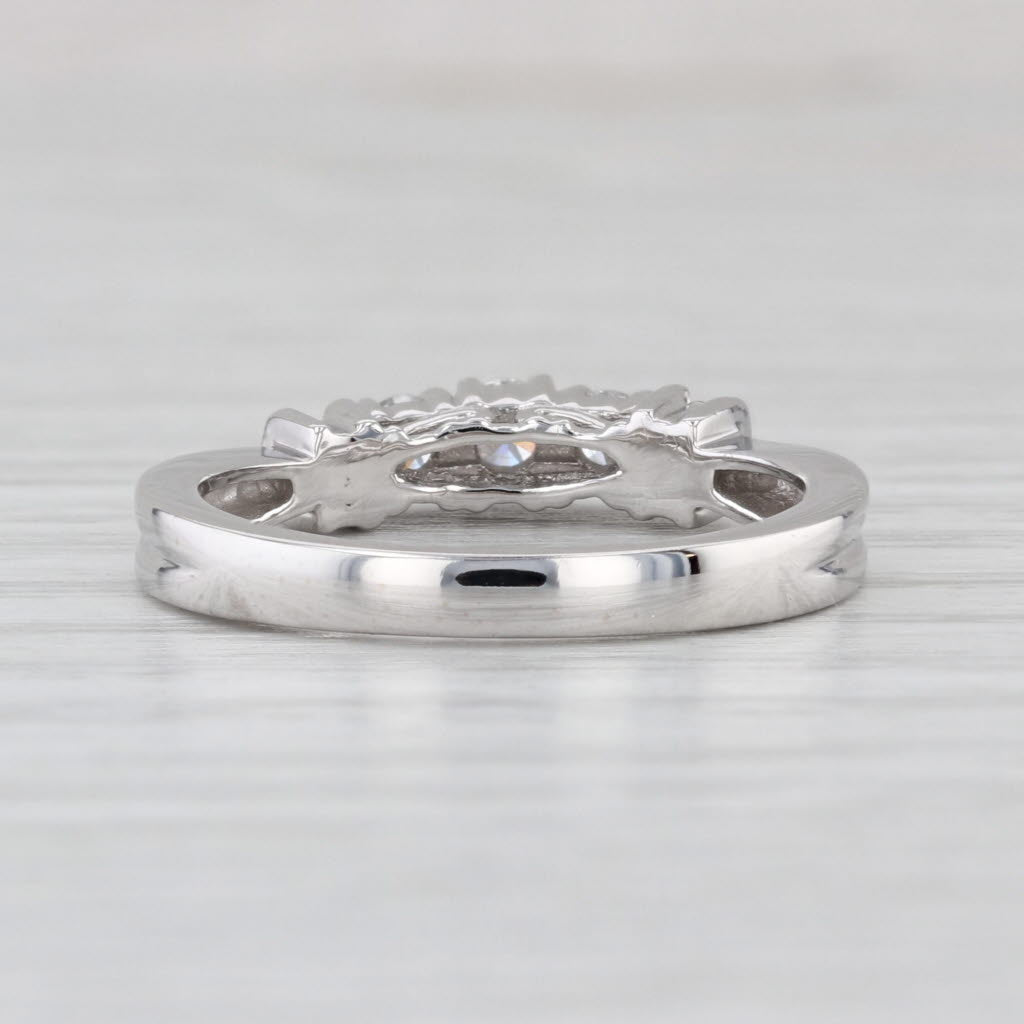 0.32ctw Diamond 3-Stone Tiered Engagement Ring 14k White Gold Stackable Size 7