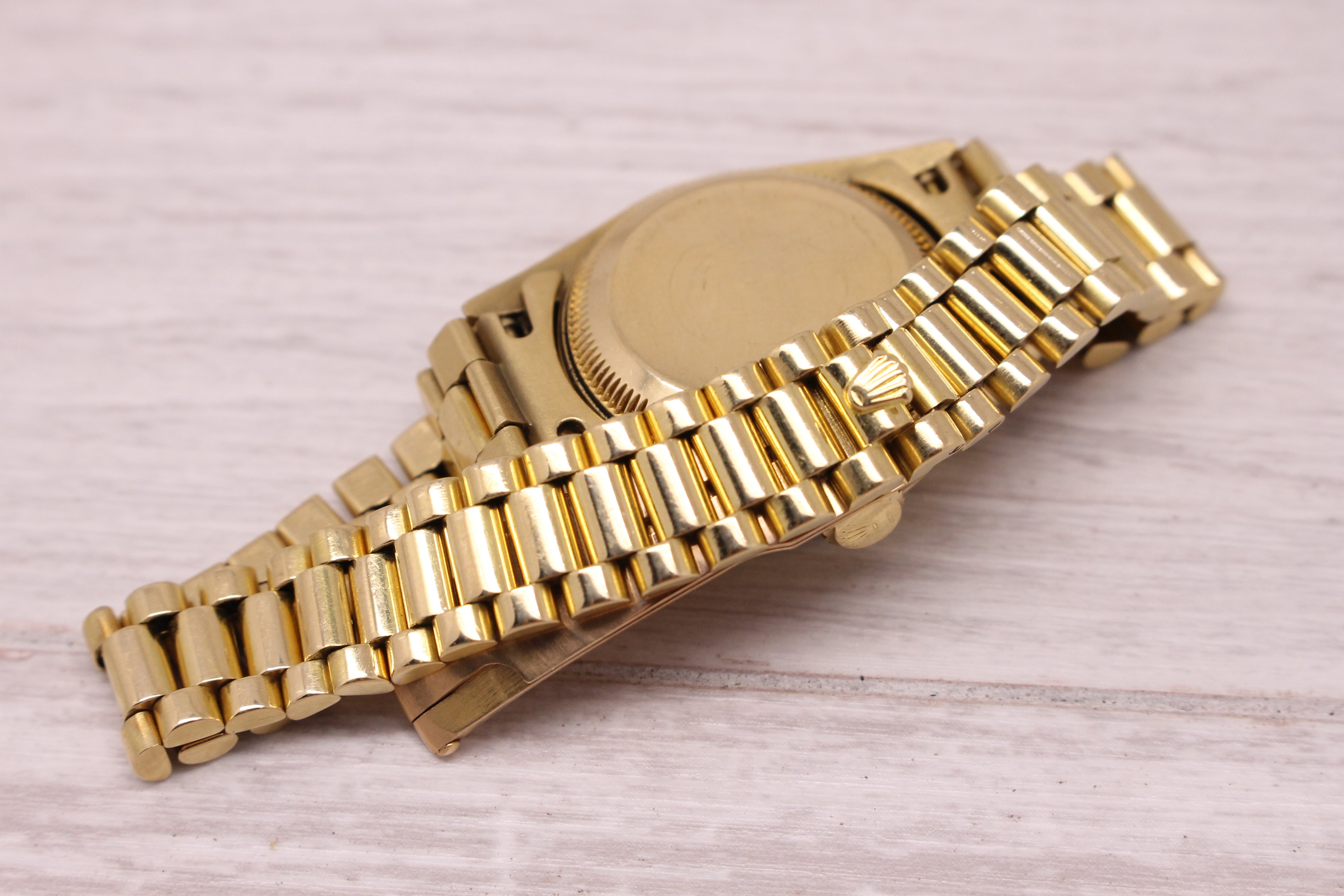 Vintage 1985 Rolex Datejust 69178 Ladies President 18k Gold Watch w Box Papers