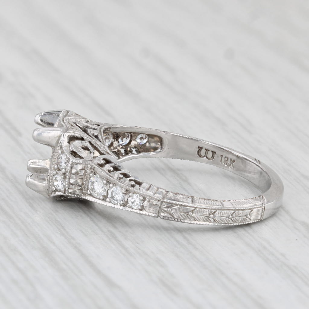 Light Gray New Semi Mount Engagement Ring Diamond 18k White Gold Size 7 Whitehouse