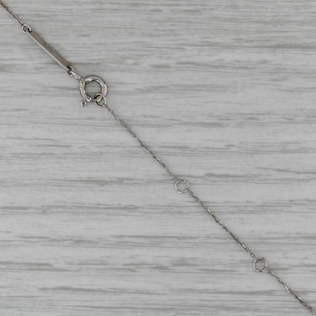 0.21ct Small IGI Diamond Solitaire Pendant Necklace 18k White Gold 16.5"