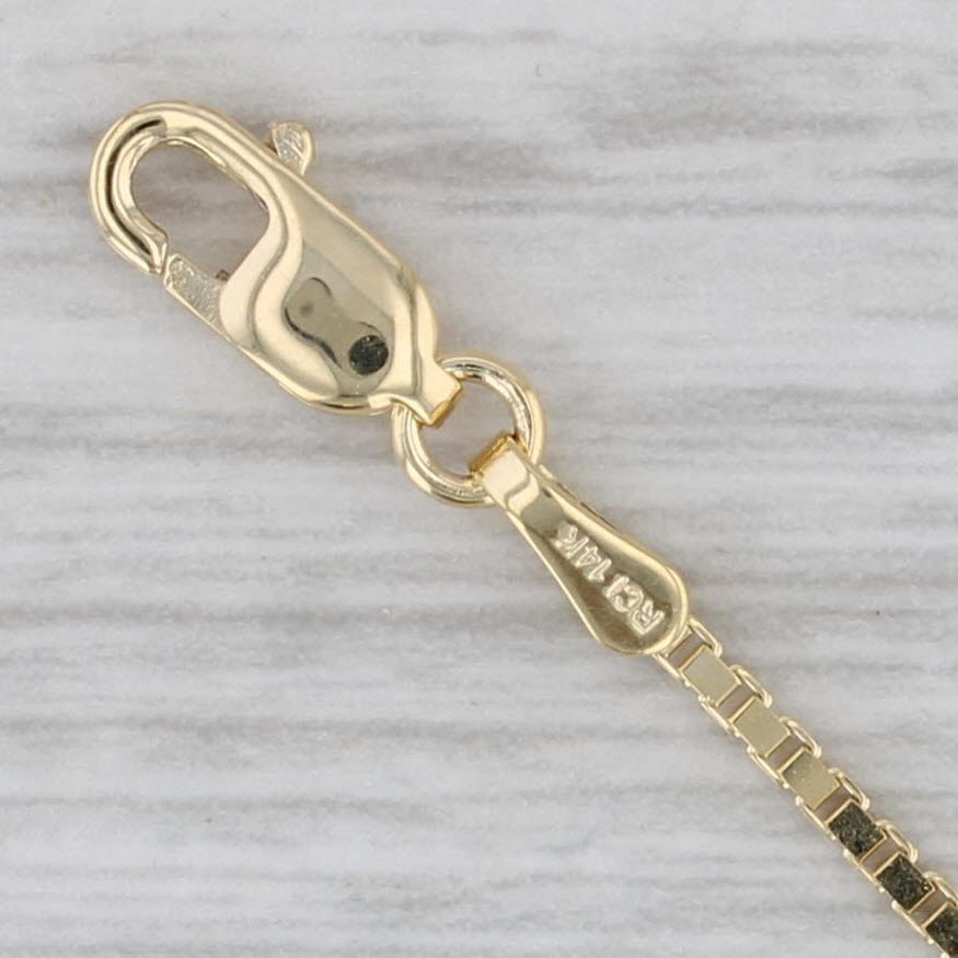 New Box Chain 14k Yellow Gold 16" 1.1mm Lobster Clasp