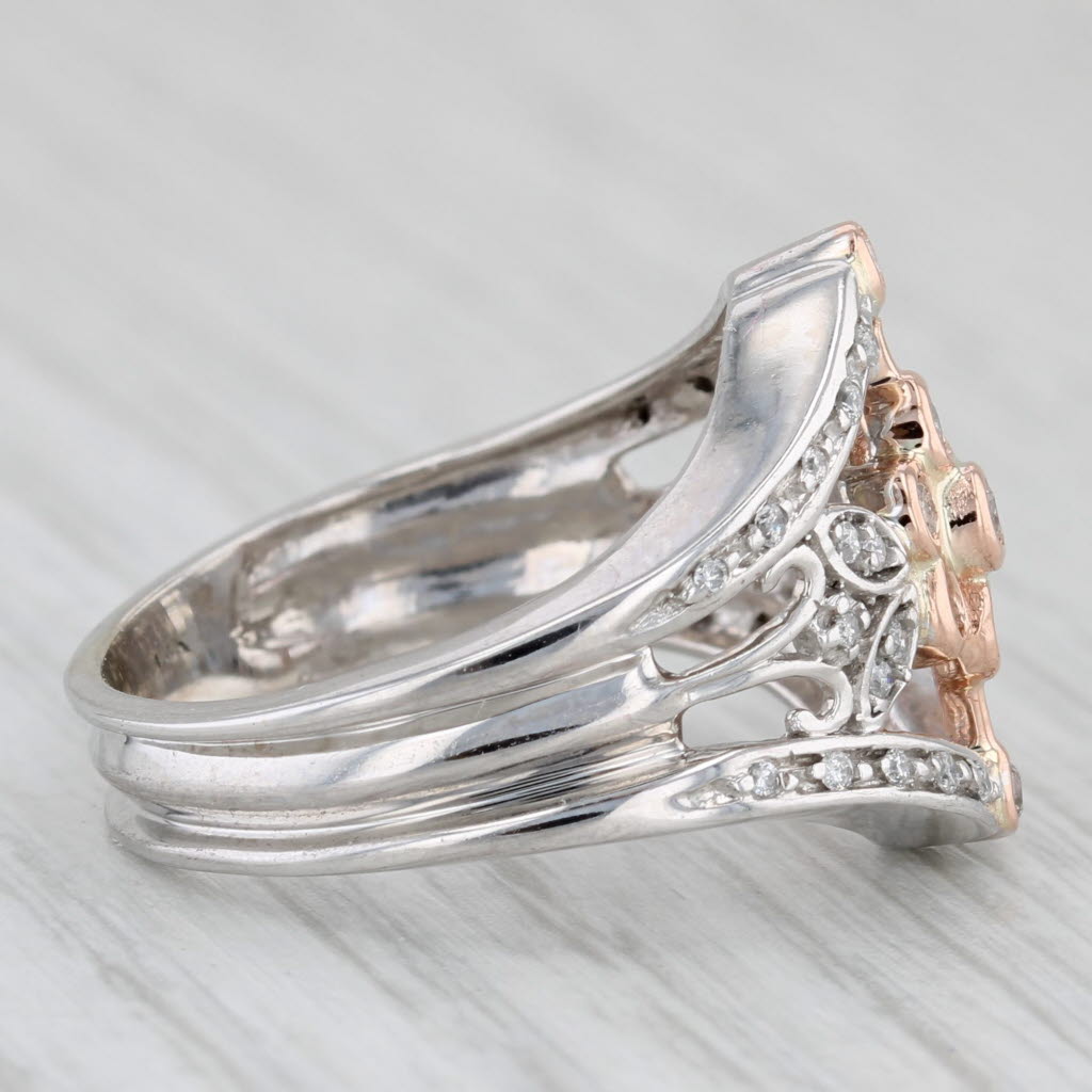 Gray 0.33ctw Diamond Flower Cluster Ring 14k Yellow White Gold Size 7 Cocktail
