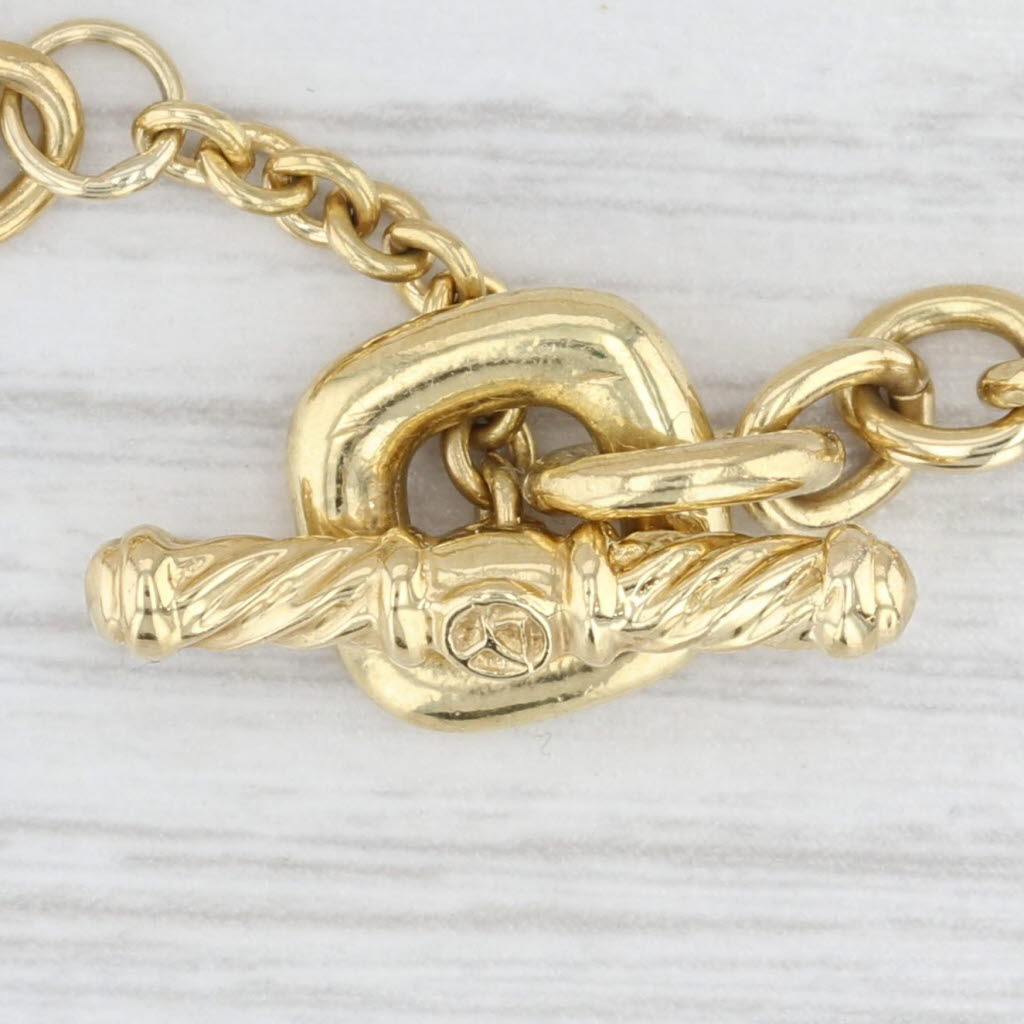Light Gray David Yurman Cable Chain Necklace 18k Yellow Gold 16.5" 5.4mm Ring Toggle Clasp