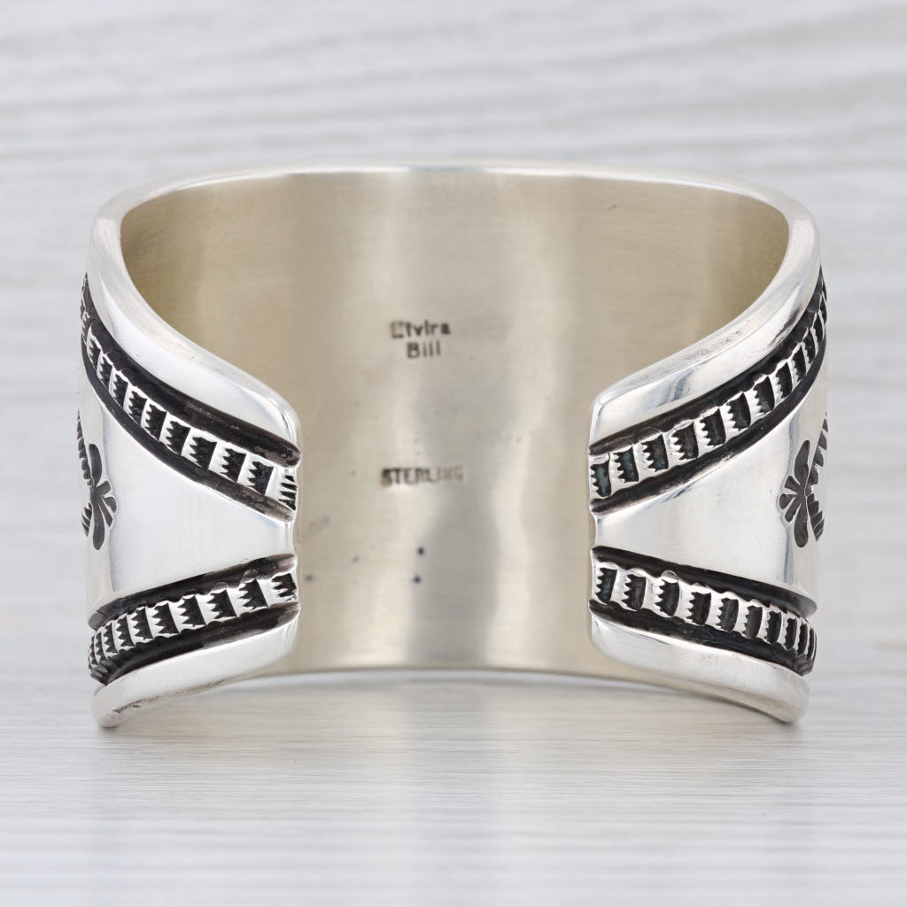 Elvira Bill Navajo Cuff Bracelet Sterling Silver Vintage Native American
