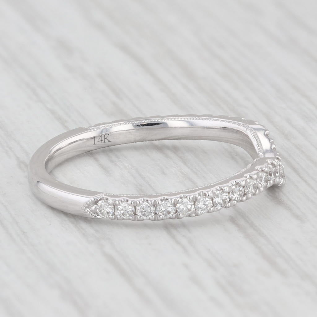 Light Gray Neil Lane 0.35ctw Diamond 14k White Gold Contoured Size 6.75 Ring