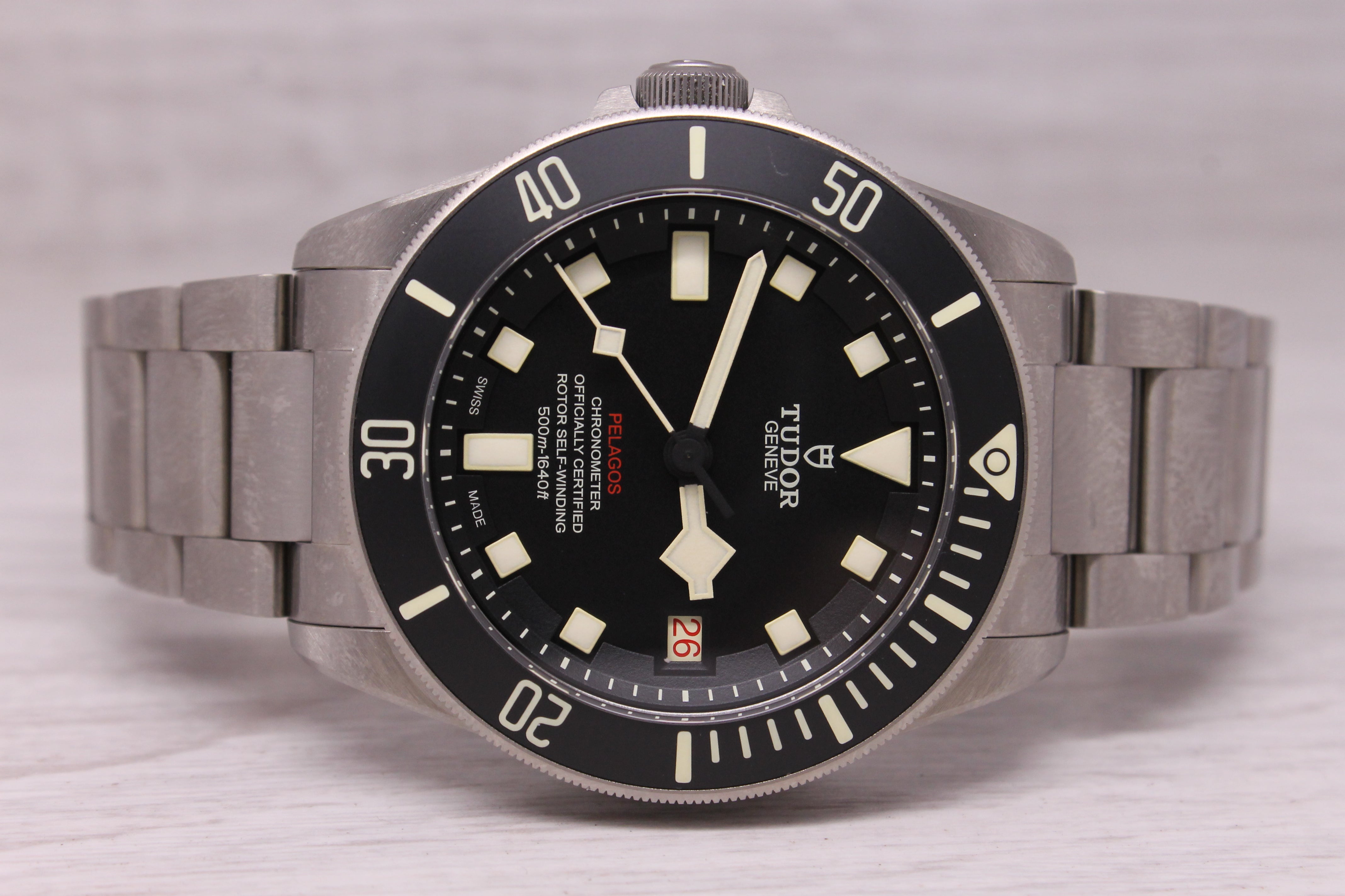 Tudor LHD Lefty Titanium Pelagos 42mm Automatic Mens Divers Watch w Box 25610TN