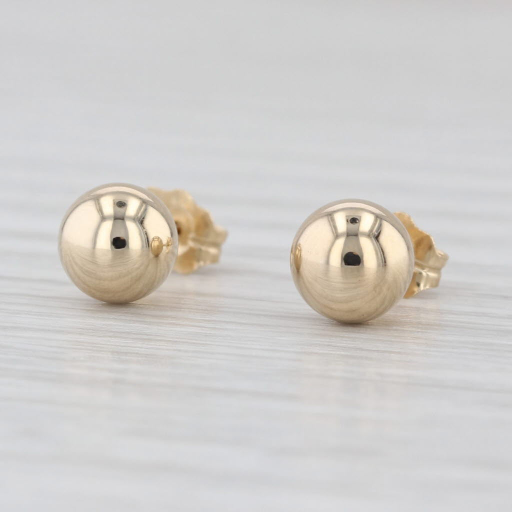 5.7mm Bead Stud Earrings 14k Yellow Gold Small Studs