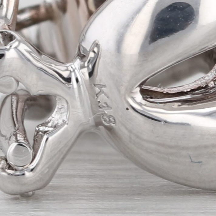 1.24ctw Diamond Crossover X Drop Earrings 18k White Gold Omega Backs