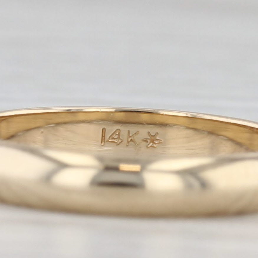 Gray Yellow Gold Women's Wedding Band 14k Yellow Gold Size 5 Ring Stackable