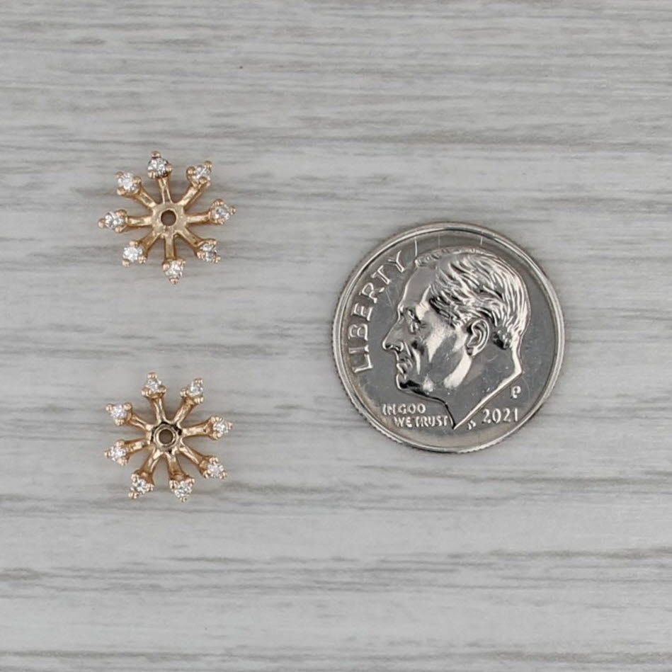 0.20ctw Diamond Earrings Enhancers for Stud Earrings 14k Yellow Gold