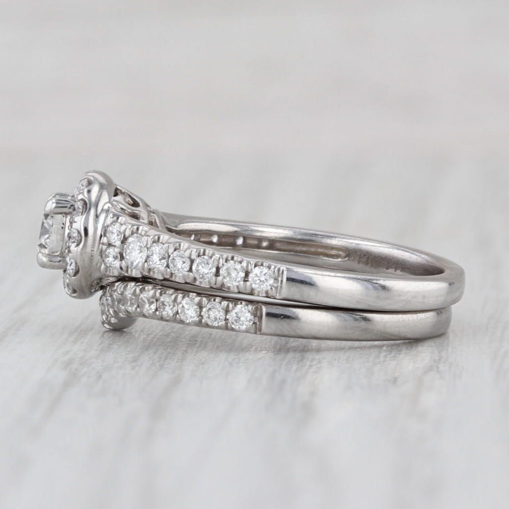 Tolkowsky Engagement Ring Wedding Band Bridal Set 14k White Gold Size 6.5 Box