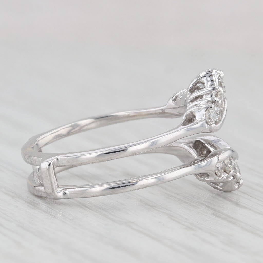 Light Gray 0.64ctw Diamond Ring Jacket Guard Wedding Band 14k White Gold Size 7.75