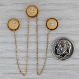 Antique Seed Pearl Lapel Shirt Studs On Chain 14k Yellow Gold