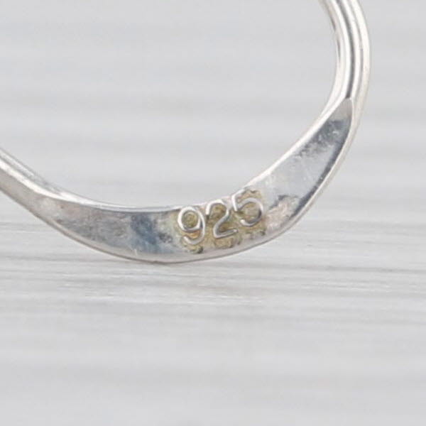 Green Cubic Zirconia Dangle Earrings Sterling Silver Hook Post Drops
