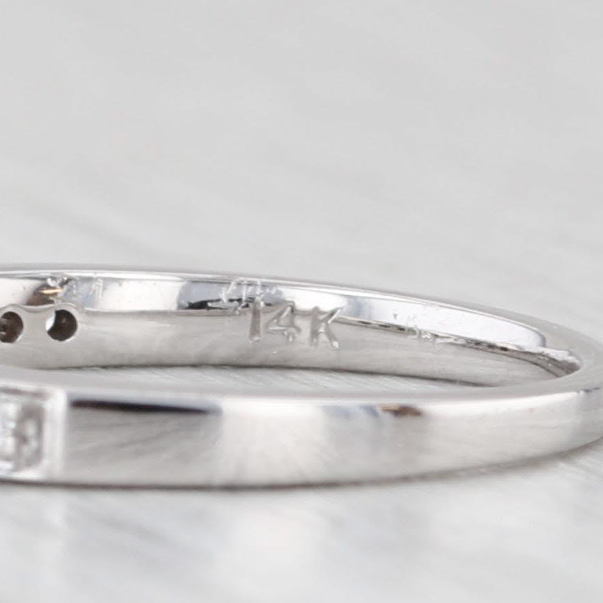 Light Gray 0.23ctw Diamond Wedding Band 14k White Gold Size 6.75 Stackable Ring