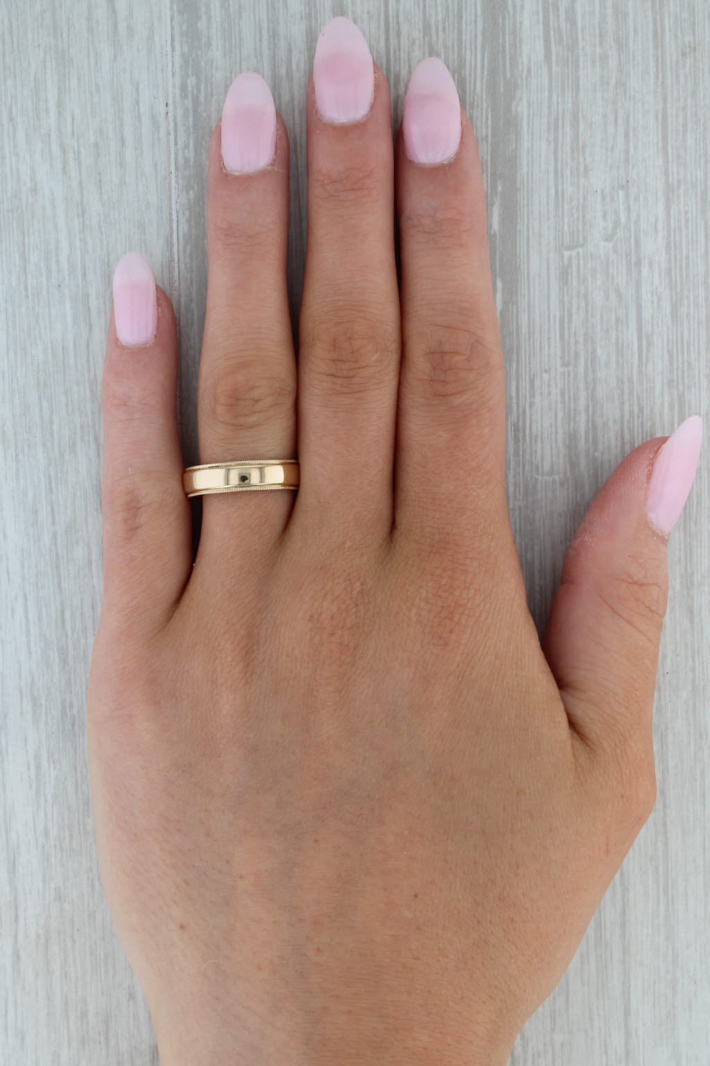 Rosy Brown Vintage Traub Orange Blossom Ring 14k Yellow Gold Size 8 Wedding Band Stackable