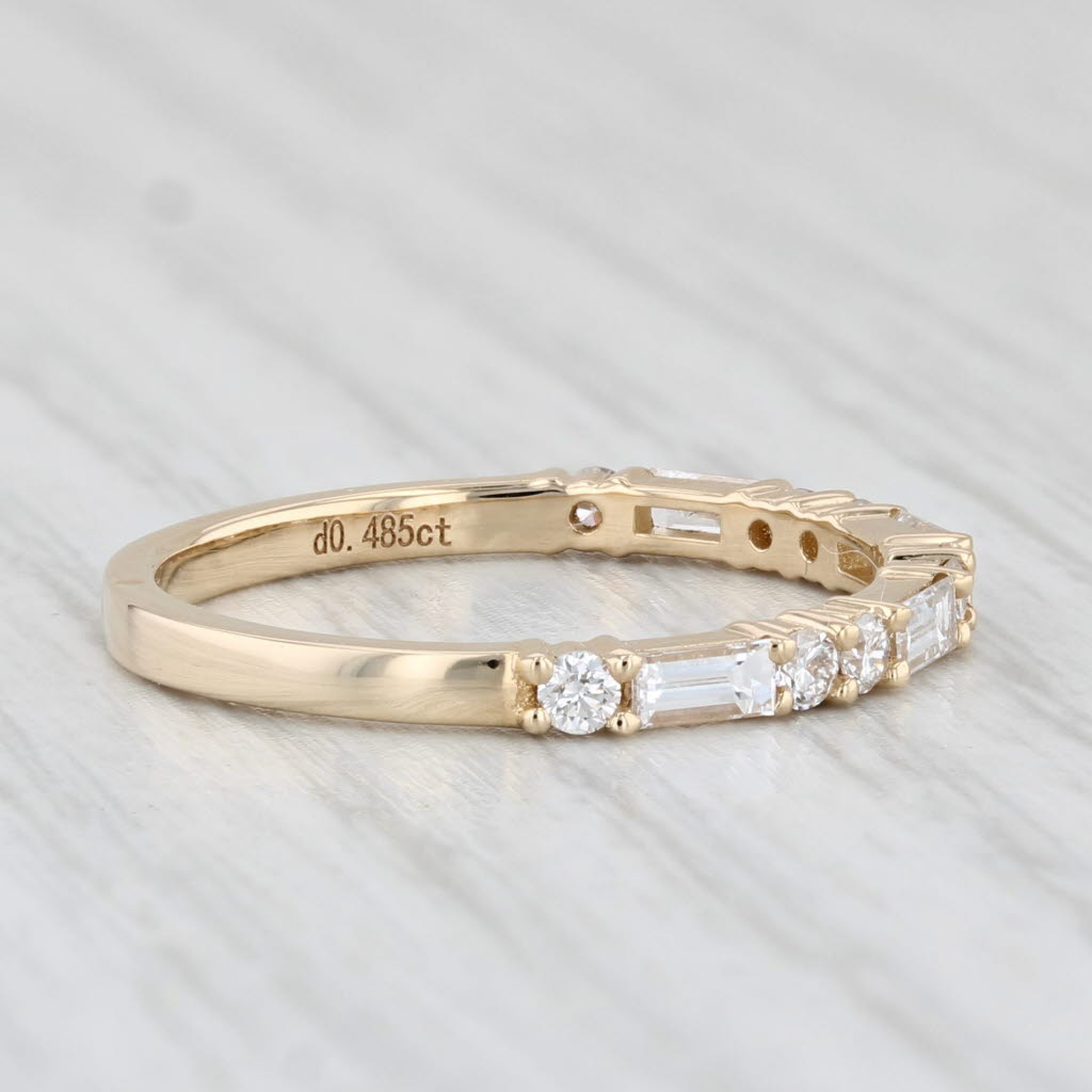 Light Gray New 0.49ctw Stackable Diamond Ring 14k Yellow Gold Wedding Band Size 6.5