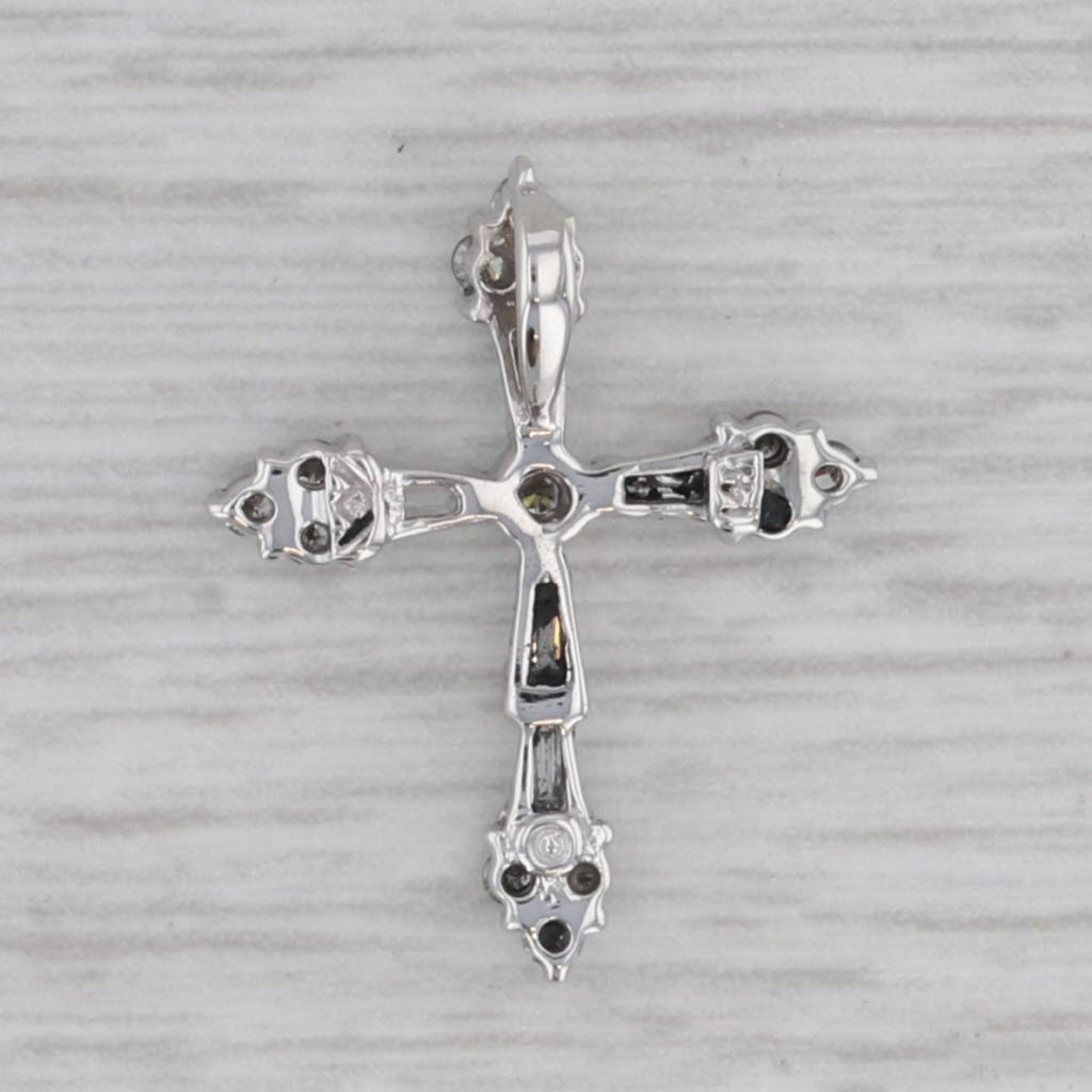 Gray Small 0.23ctw Diamond Cross Pendant 10k White Gold