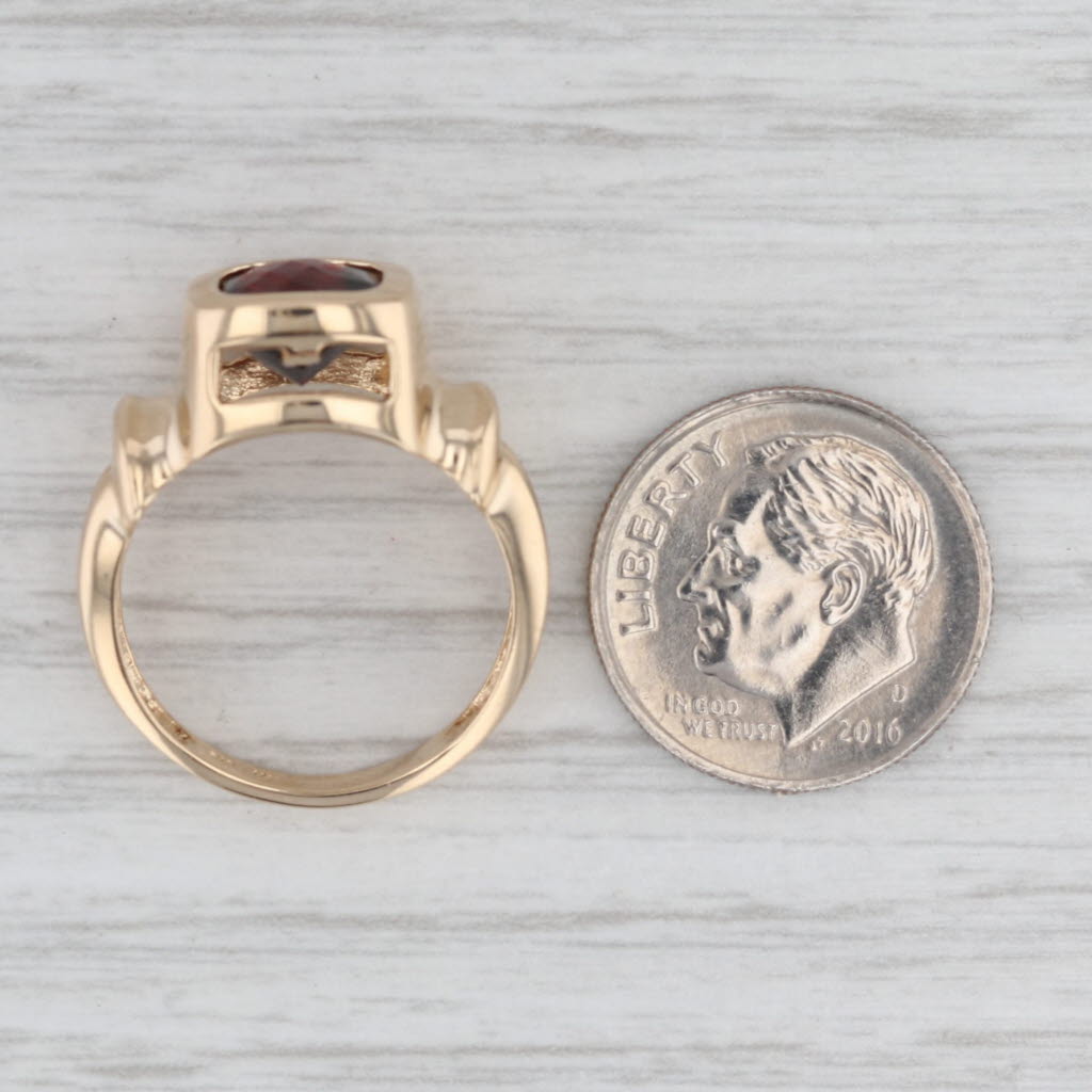 Gray Garnet Solitaire Ring 14k Yellow Gold Size 6.25