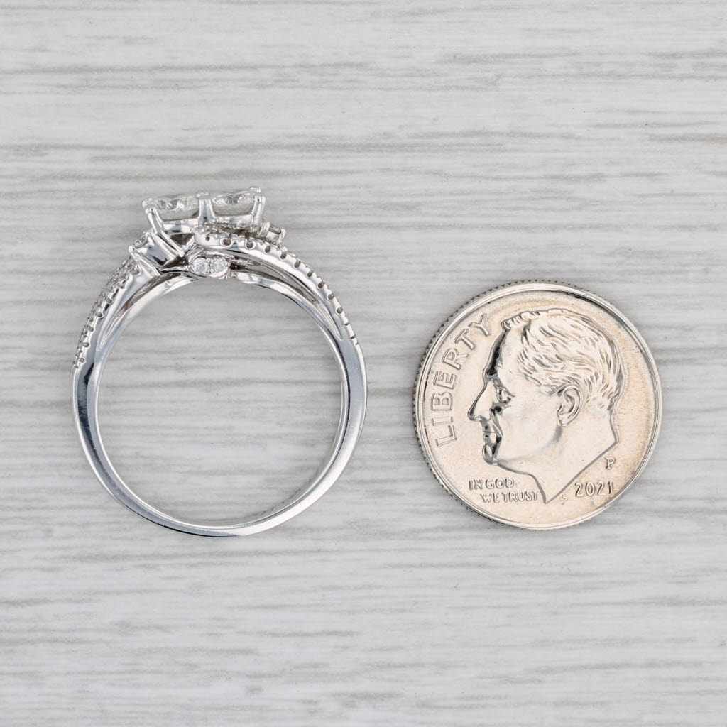 Gray Ever Us 0.65ctw 2-Diamond Engagement Anniversary Ring 14k White Gold Size 7