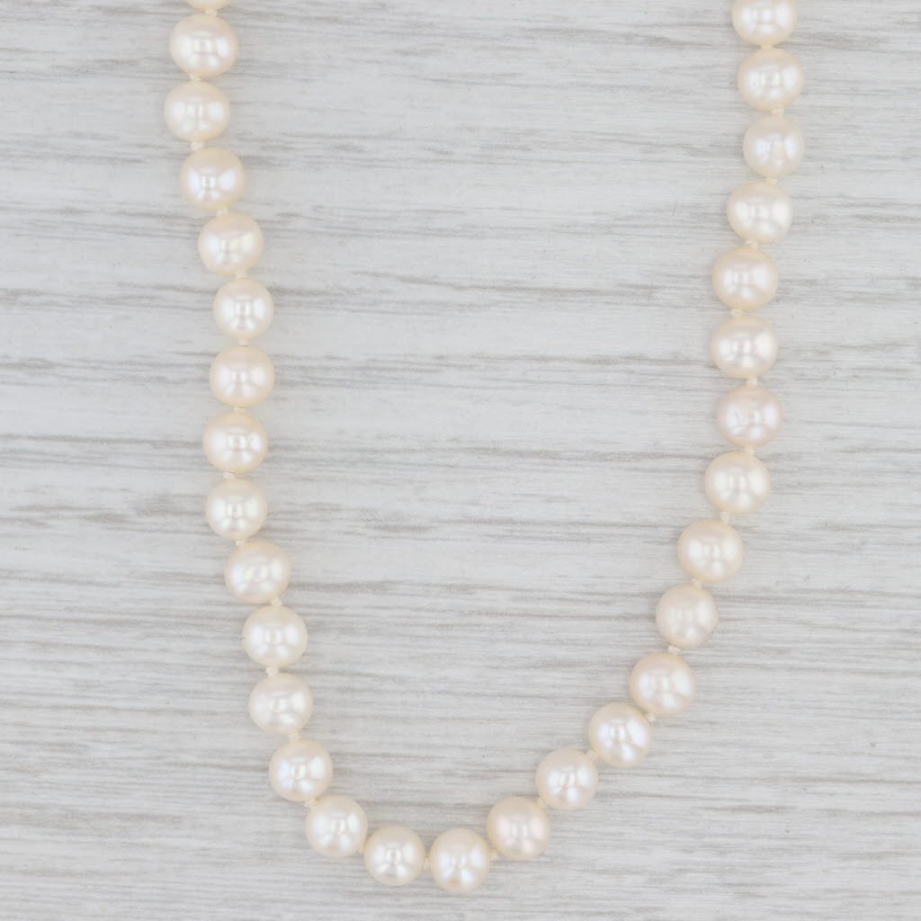 18.75" Cultured Pearl Necklace 10k Gold Clasp 4.7-5.6mm Graduated Single Strand