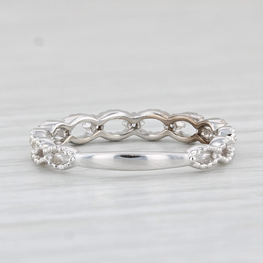 Light Gray New 0.15ctw Diamond Ring 14k White Gold Size 6.5 Band Wedding Stackable