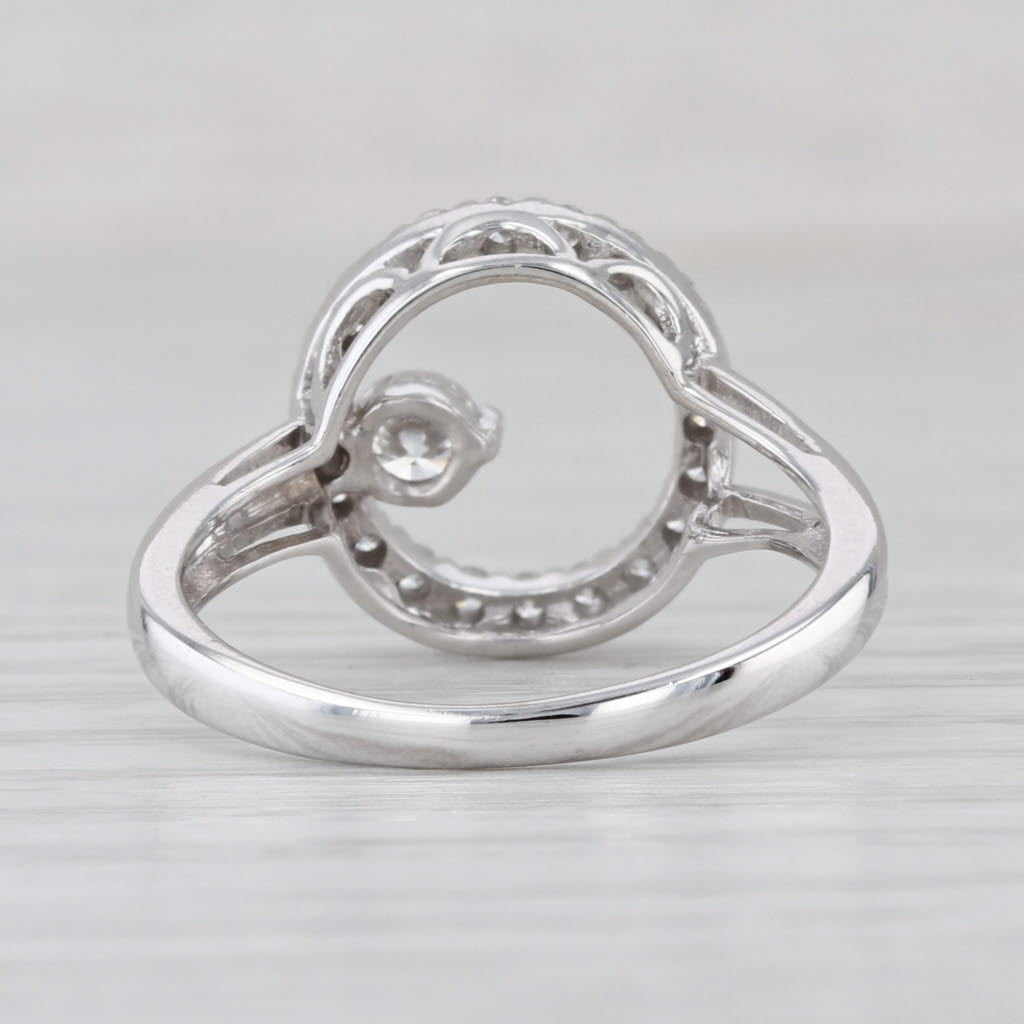 0.45ctw Diamond Circle Ring 14k White Gold Size 6.5