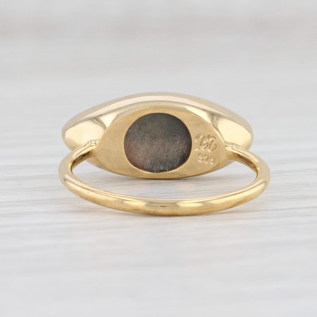 New Nina Nguyen Druzy Amethyst Ring Sterling Silver 22k Gold Vermeil Size 7.25