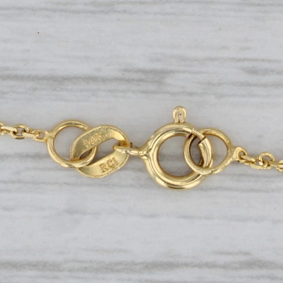 Gray Pearl Station Necklace 14k Yellow Gold 16" Cable Chain