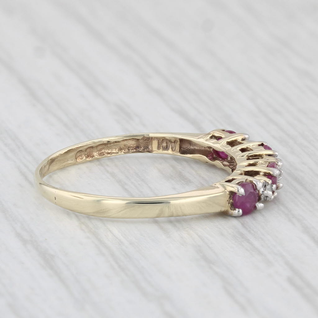 Light Gray 0.50ctw Ruby Diamond Ring 10k Yellow Gold Size 6.5 Stackable Bridal