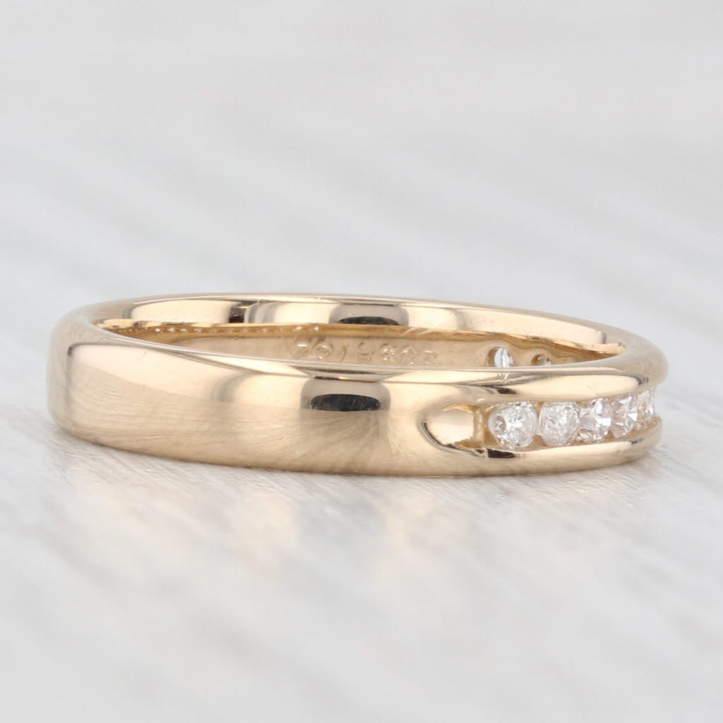 Light Gray 0.25ctw Diamond Wedding Band 14k Yellow Gold Size 7 Stackable Anniversary