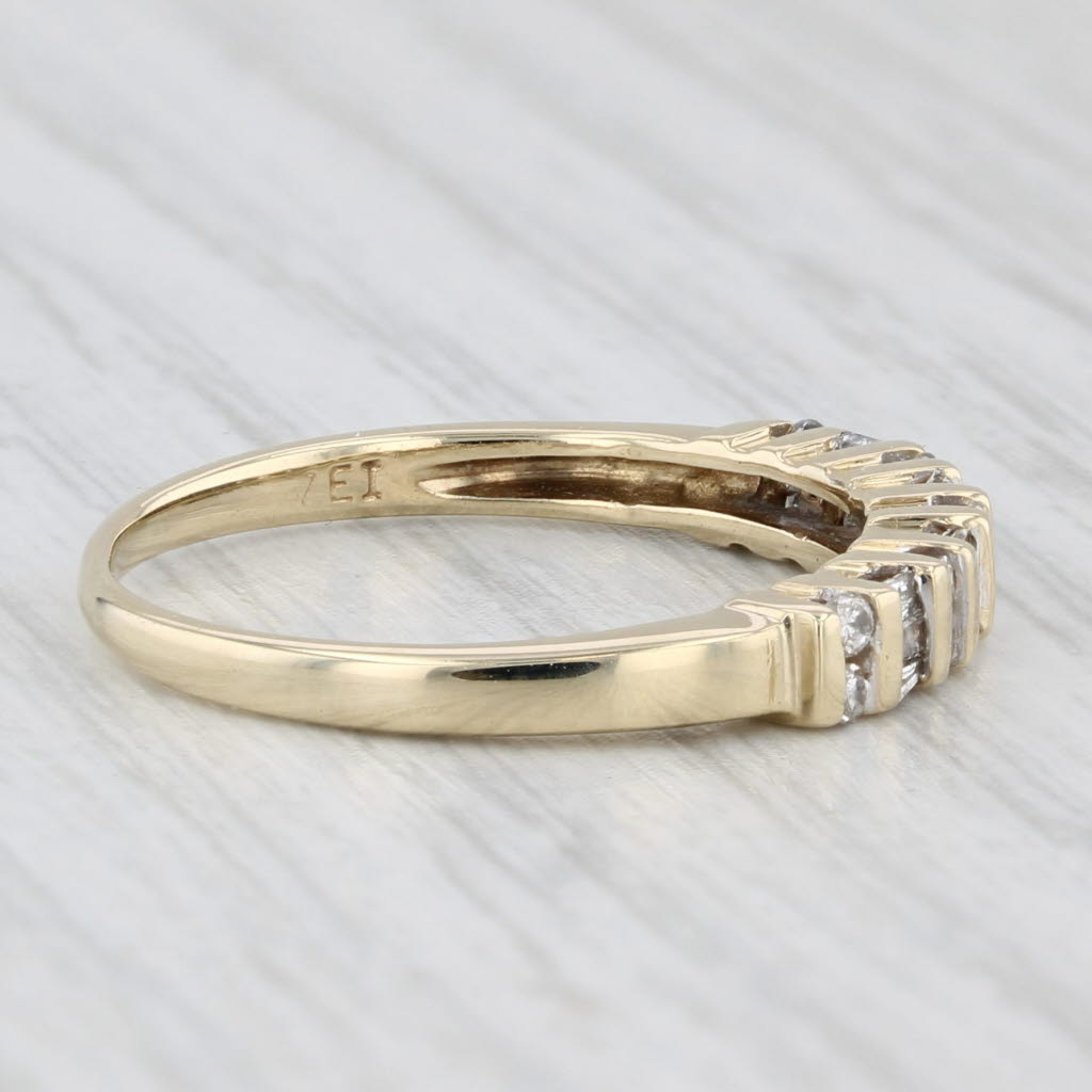 Light Gray 0.25ctw Diamond Stackable Ring 10k Yellow Gold Size 7 Wedding Anniversary Band