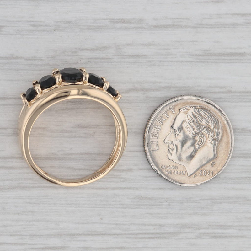 Graduated Tiered Black Onyx Ring 14k Yellow Gold Size 7