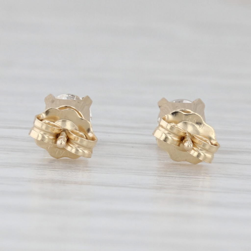 Light Gray 0.43ctw Diamond Stud Earrings 14k Yellow Gold Round Solitaire Studs