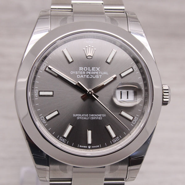 2023 Rolex 126300 Men 41mm Steel Datejust Watch Box Card Papers Unworn Stickered