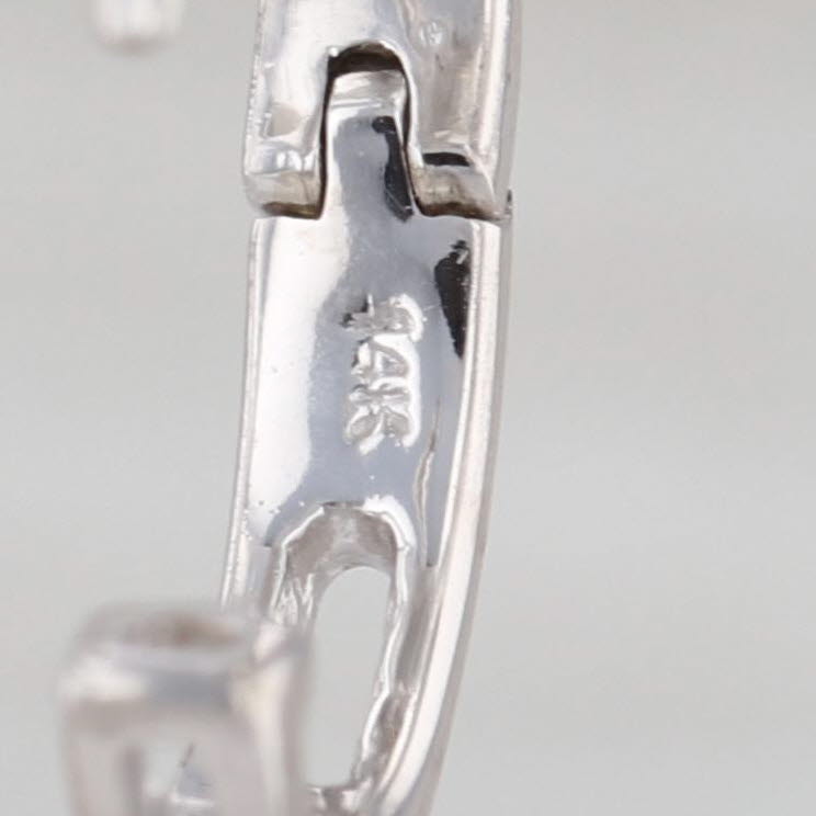 0.27ctw Diamond Hoop Huggie Earrings 14k White Gold Snap Top Posts Round Hoops