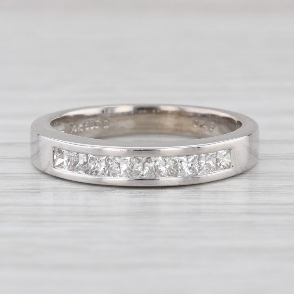 0.46ctw Diamond Wedding Ring Anniversary Band 14k White Gold Size 7 Stackable