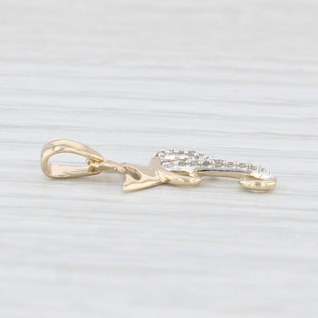 Light Gray Small Diamond Crowned Letter P Pendant 10k Gold Princess Initial Charm