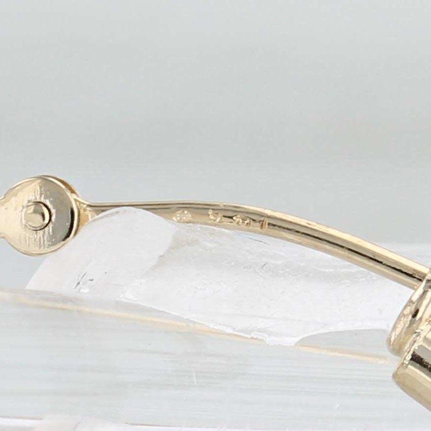 Light Gray Round Hoop Earrings 14k Yellow Gold Snap Top Pierced Hoops