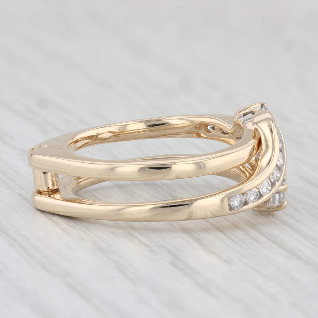 Light Gray 0.35ctw Diamond Ring Jacket Enhancer Guard 14k Gold Size 7.25 Bridal Bands Move