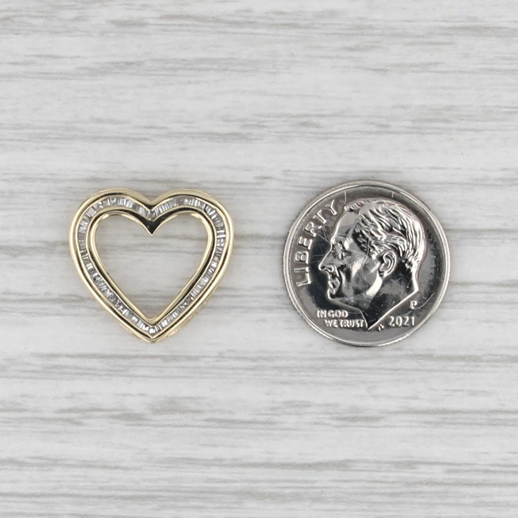 0.25ctw Diamond Open Heart Pendant 10k Yellow Gold Floating Drop